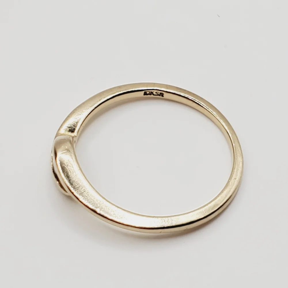 10k Solid Yellow Gold Genuine Round Diamond Band Ring